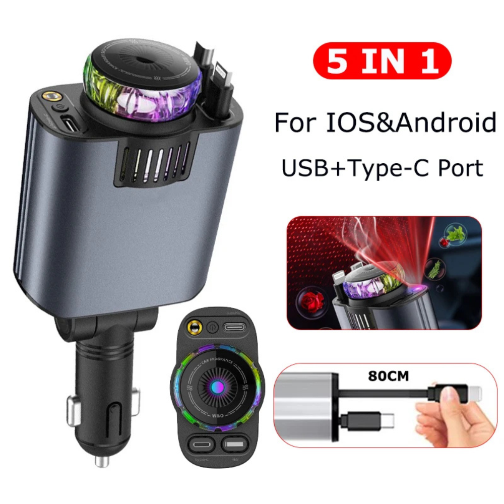 5 in 1 Multifunctional Car Charger