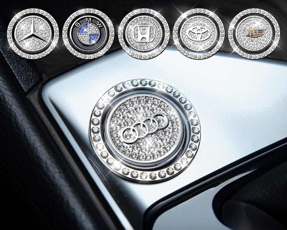 Pack of 3 Crystal Car Start Button Ring, image 3