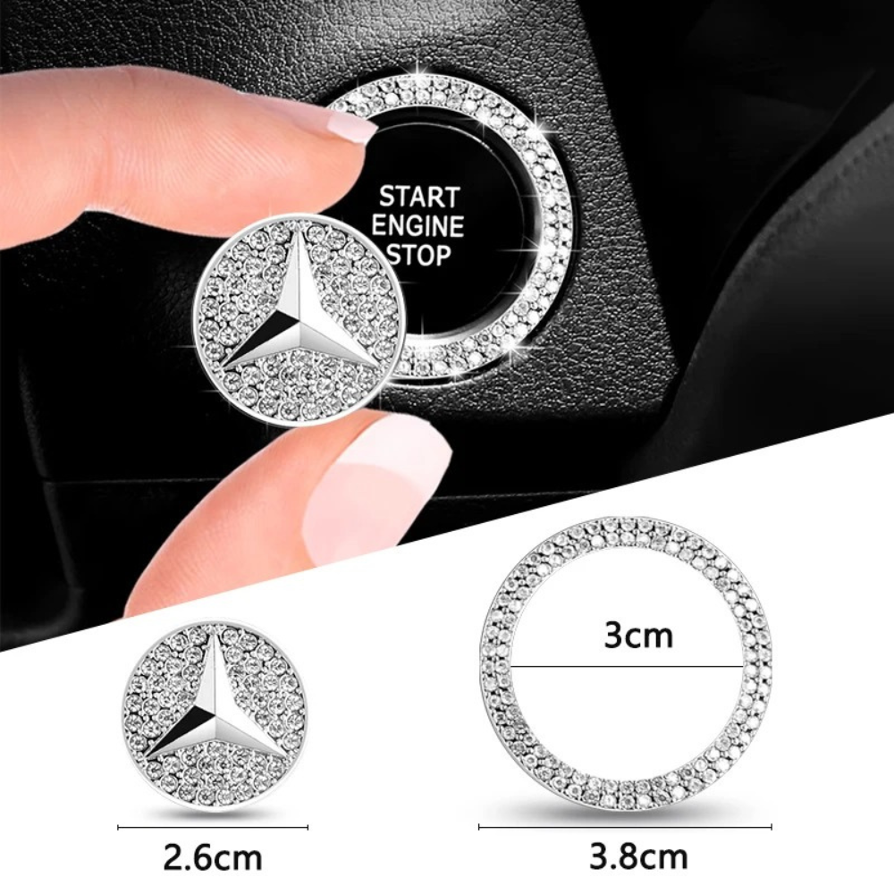 Pack of 3 Crystal Car Start Button Ring, image 5