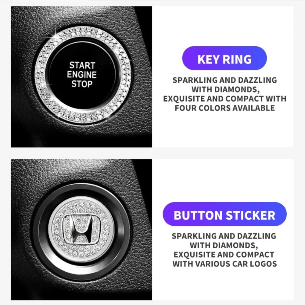 Pack of 3 Crystal Car Start Button Ring, image 7